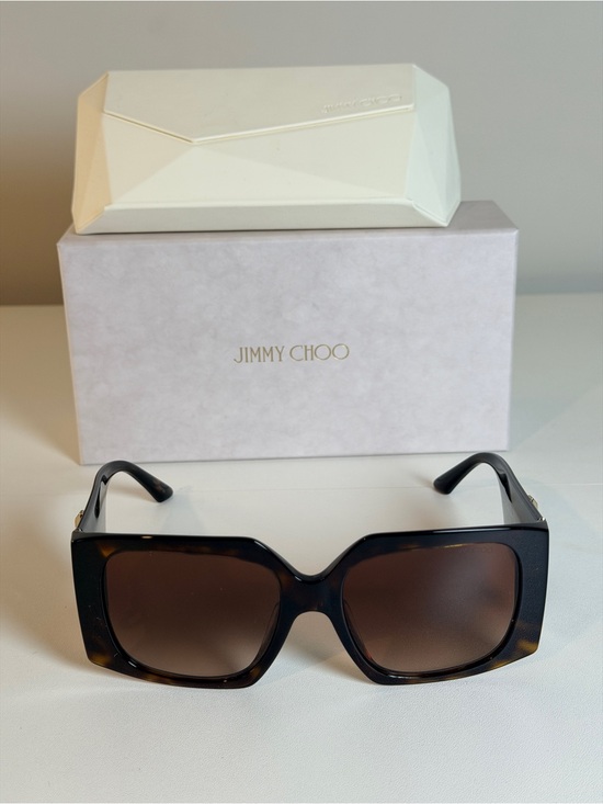 Jimmy Choo Accessories - Jimmy Choo Tortoiseshell Square Sunglasses with Brown Gradient Lenses- New